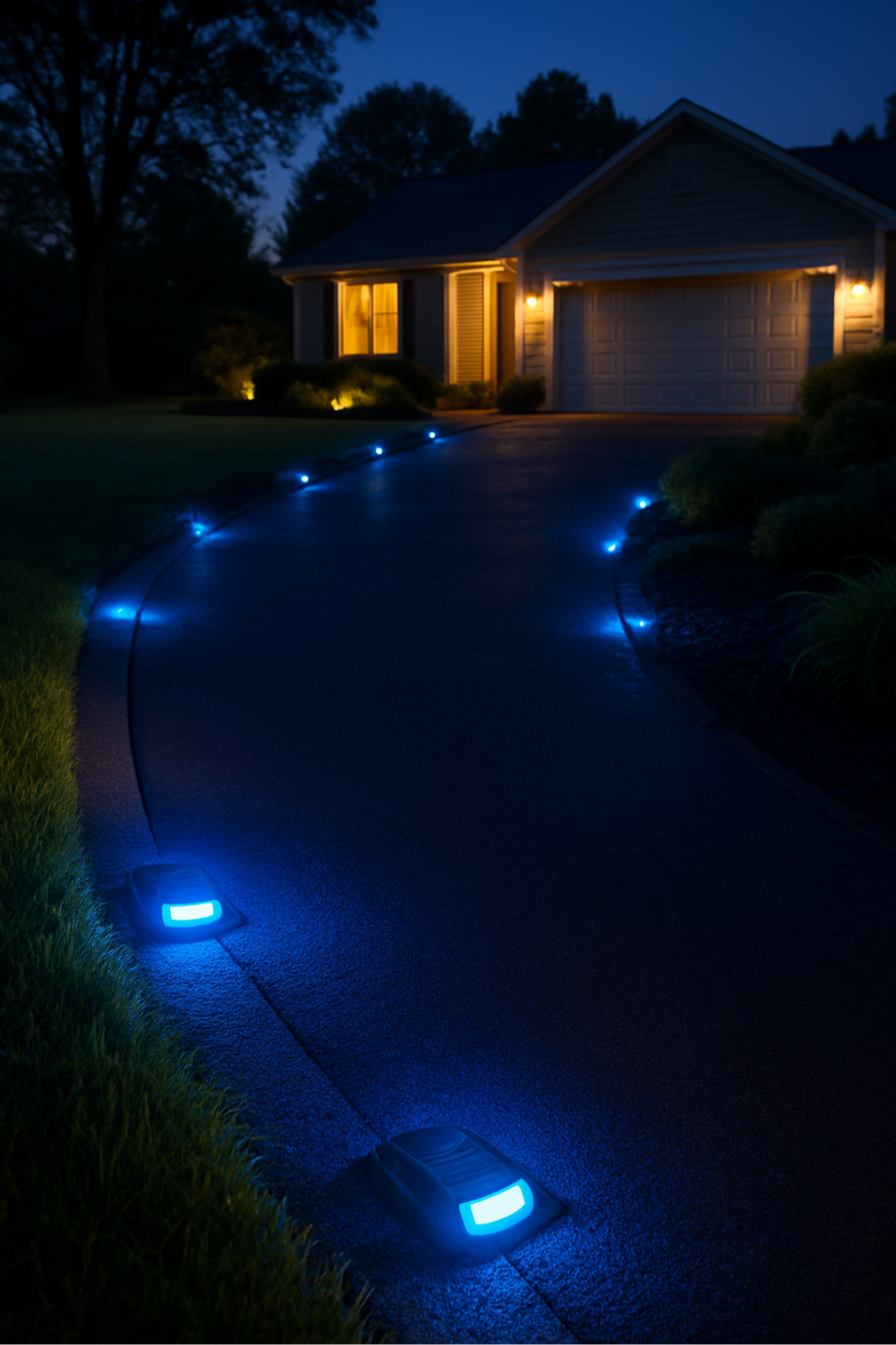 Solar Powered Driveway Lights - 9 Colours in 1 RGB
